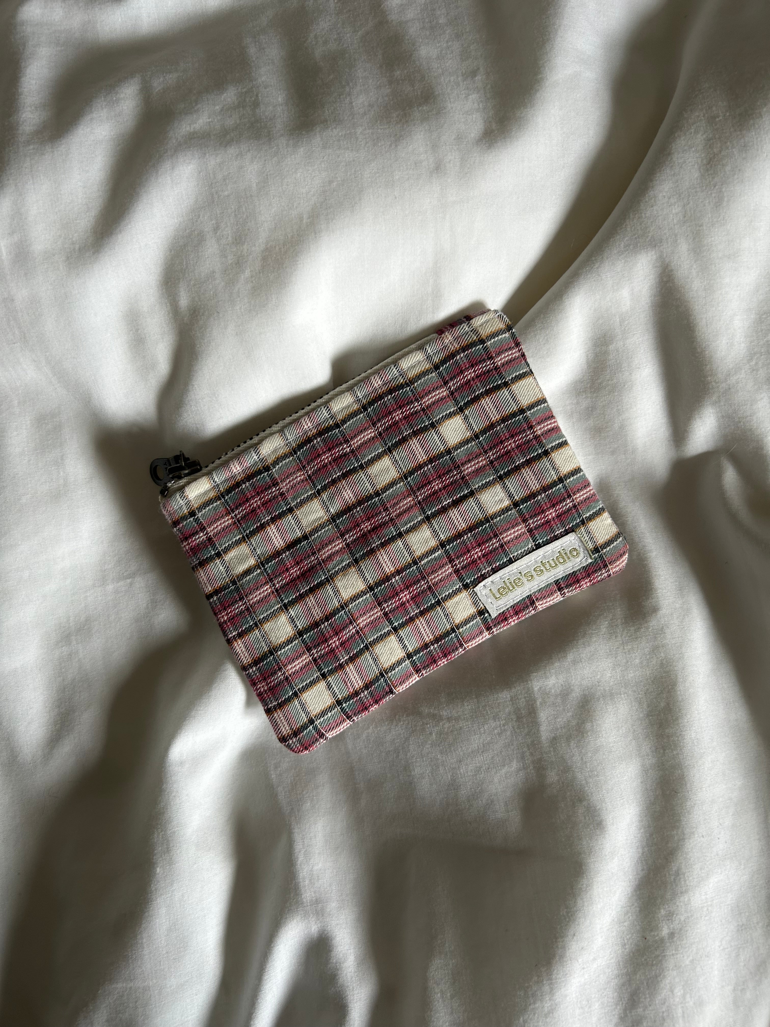 Pink and brown coin purse