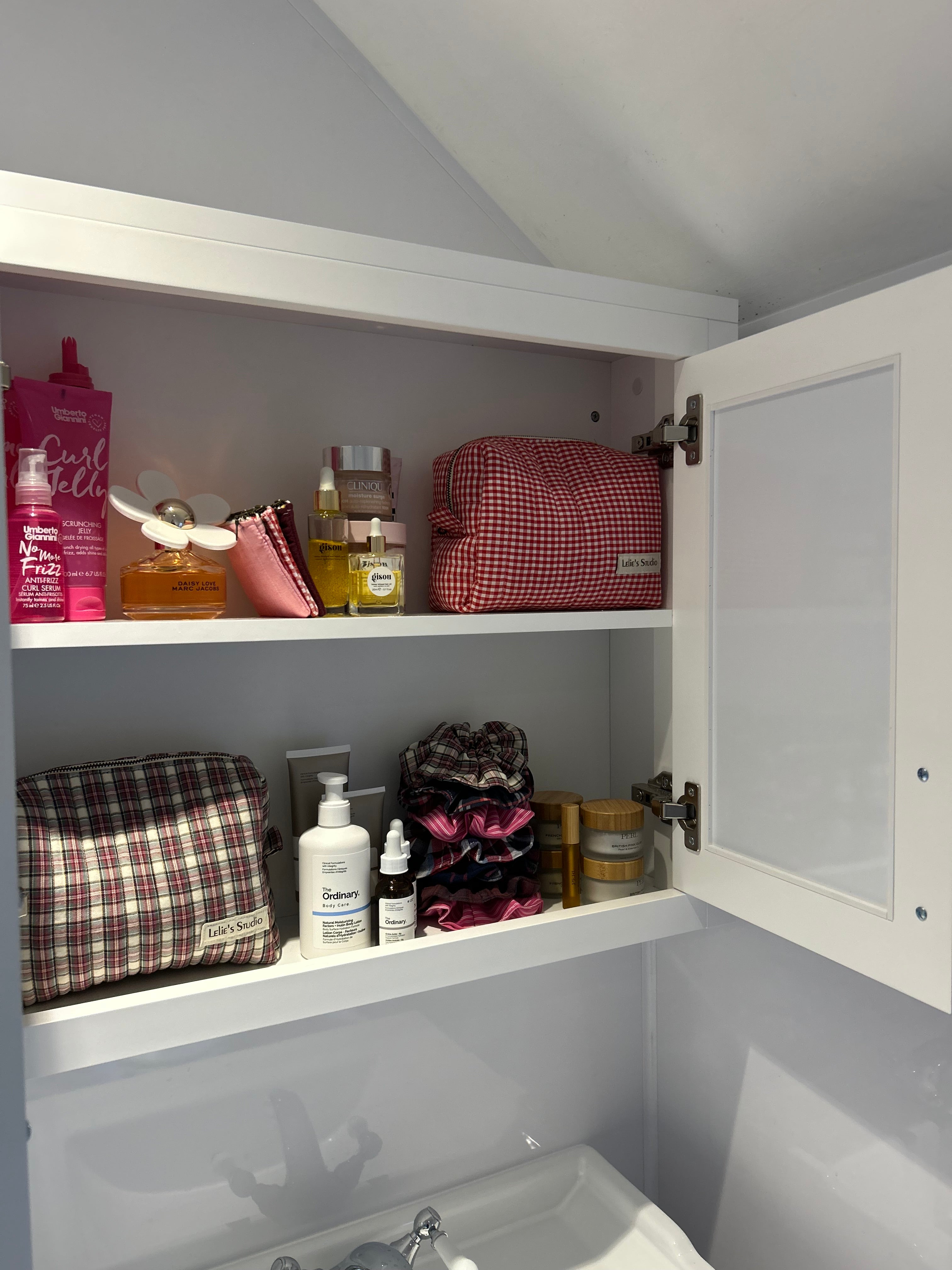 Red gingham makeup bag- Happy accident discount