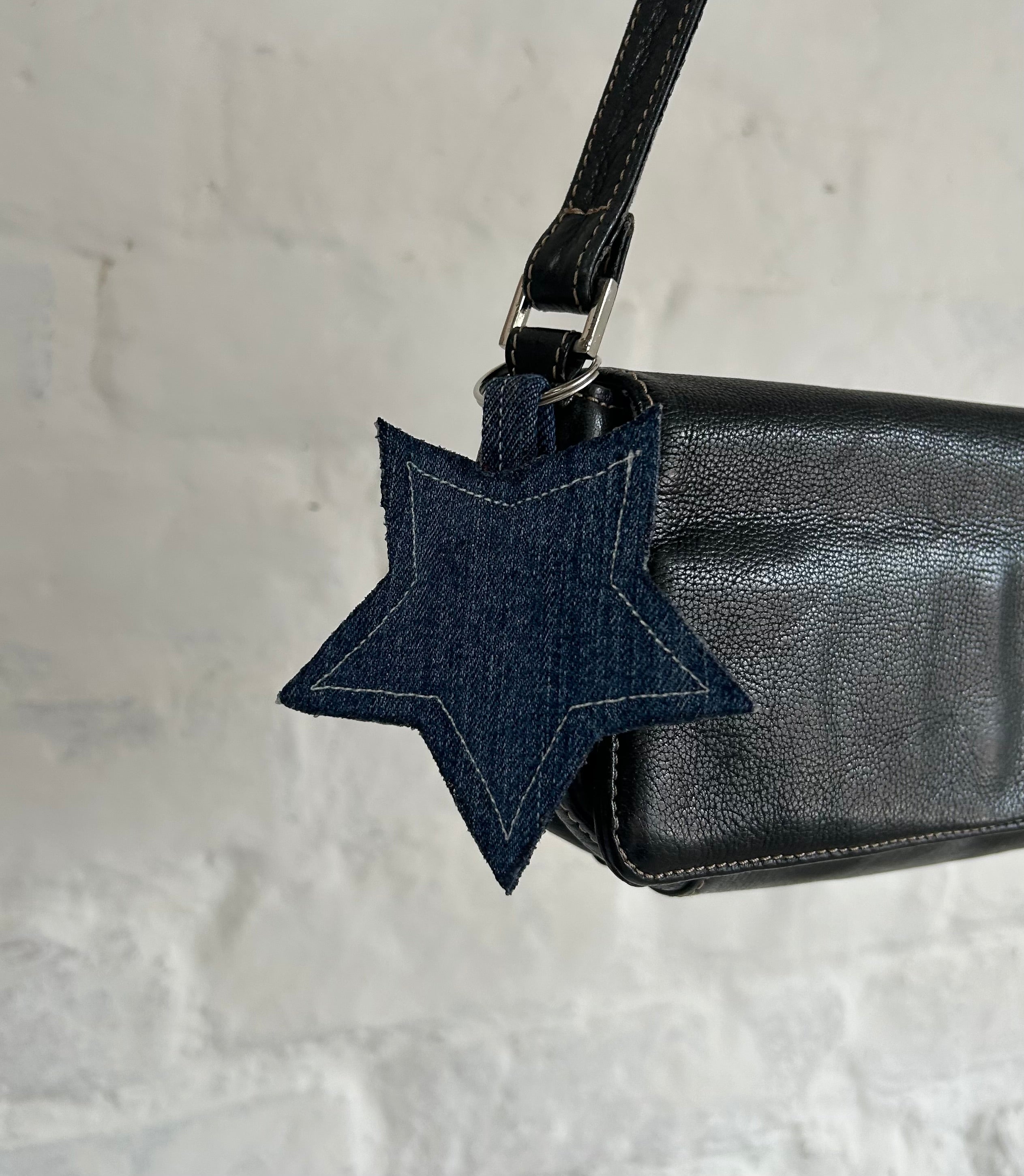 Denim star keyring