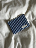 Blue gingham coin purse