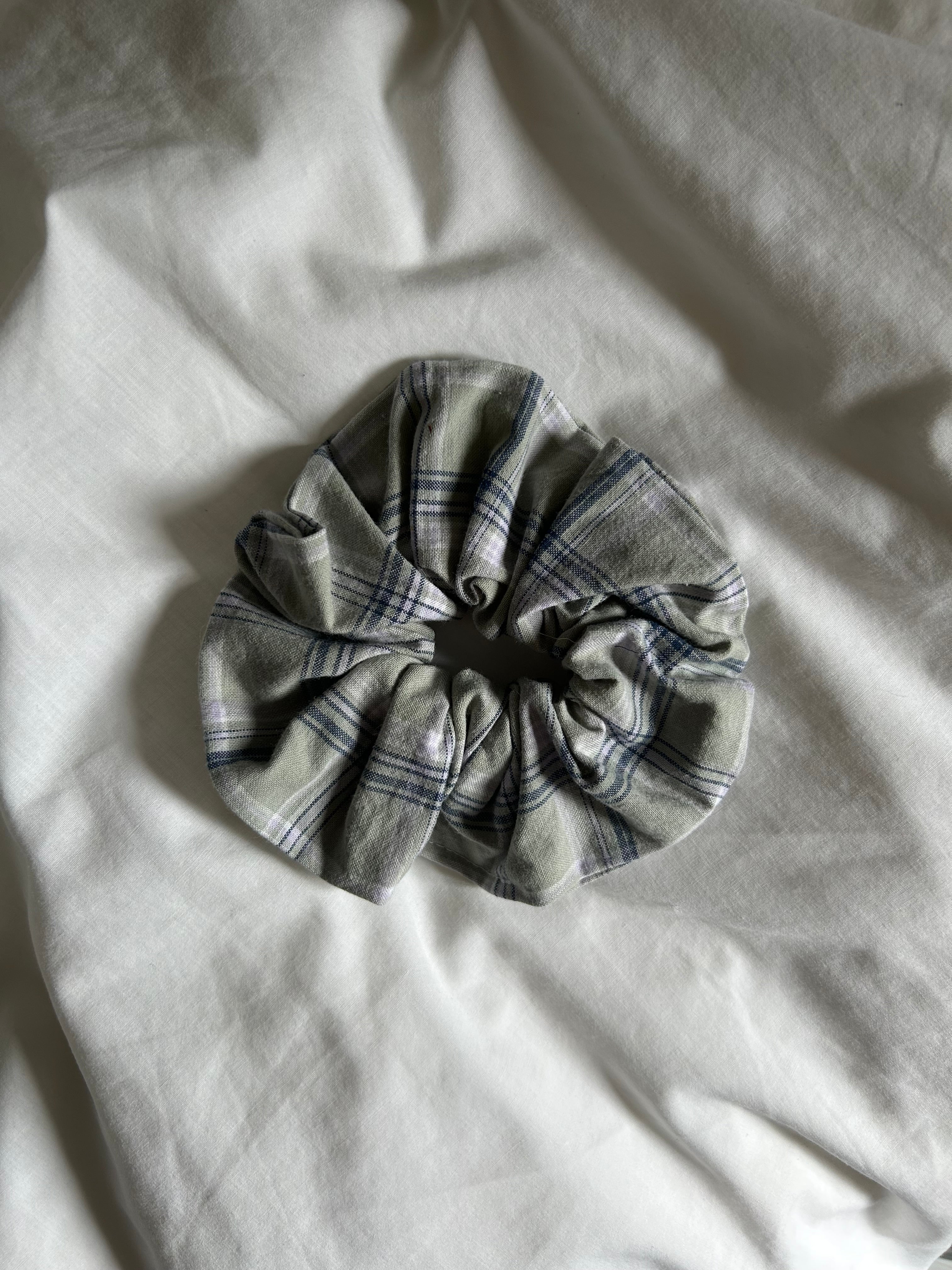 Green and blue scrunchie
