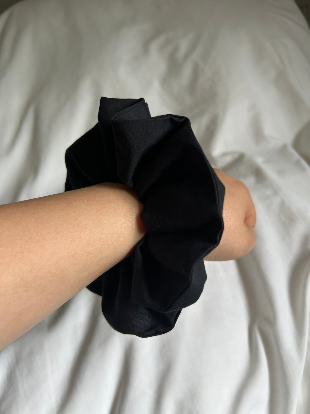 Plain black scrunchie