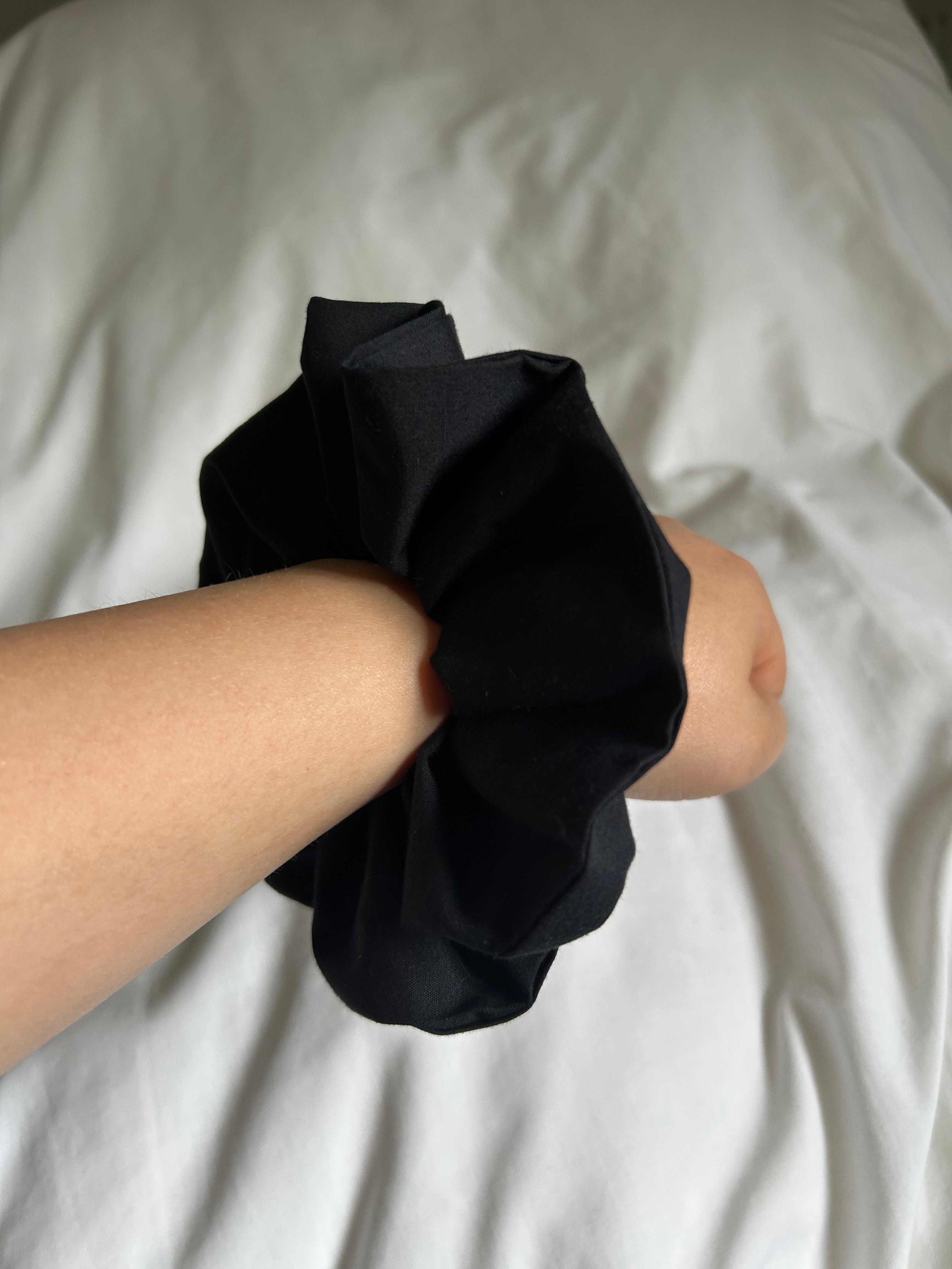 Plain black scrunchie