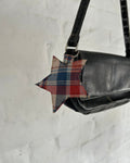 Brown, blue and red plaid star keyring