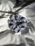Blue white and brown scrunchie
