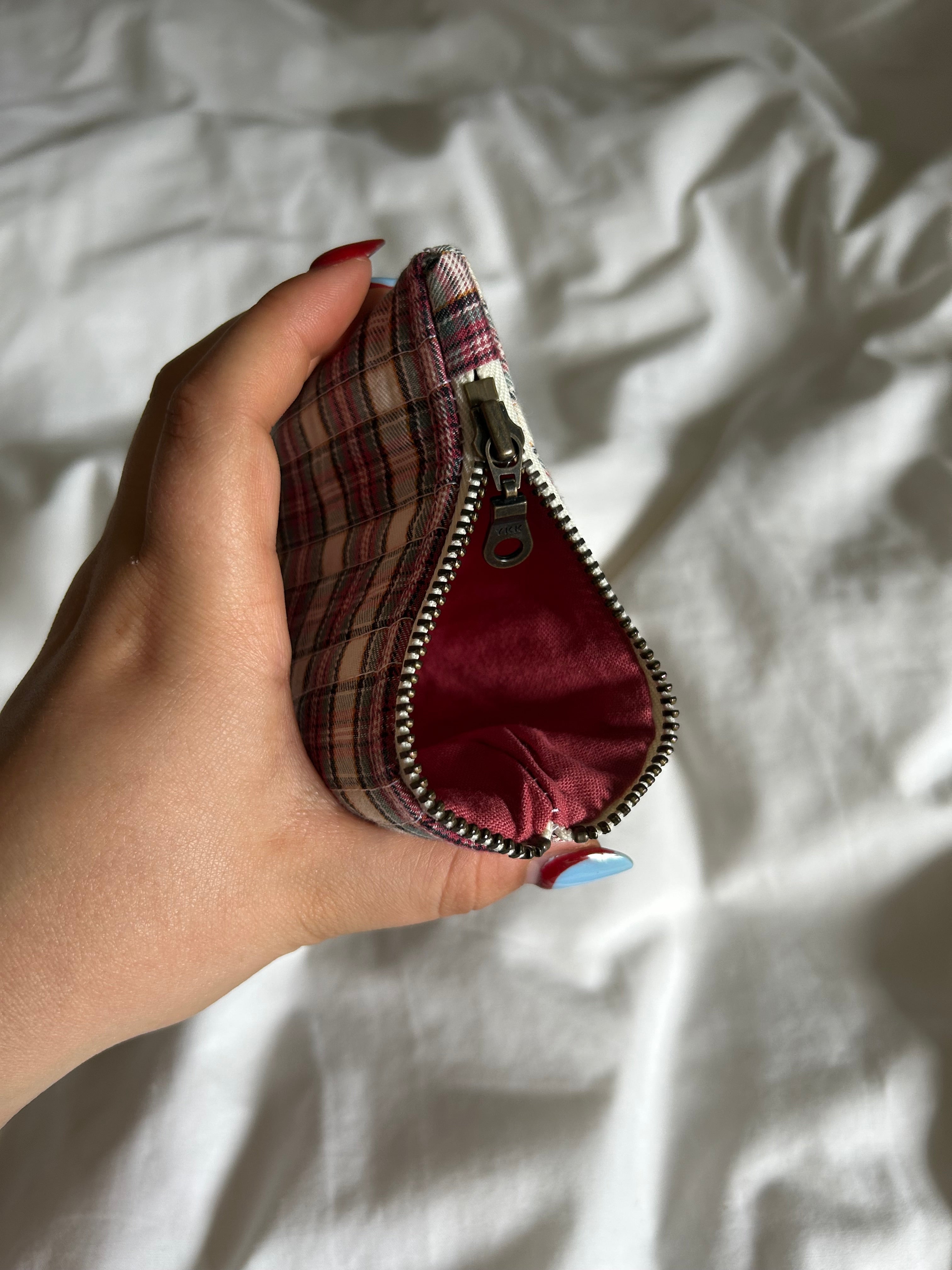 Pink and brown coin purse