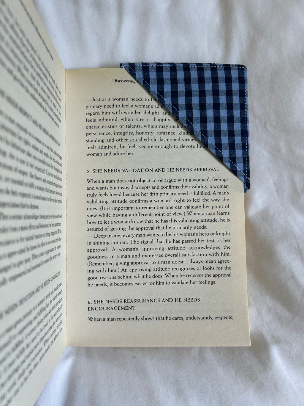 Blue corner bookmark