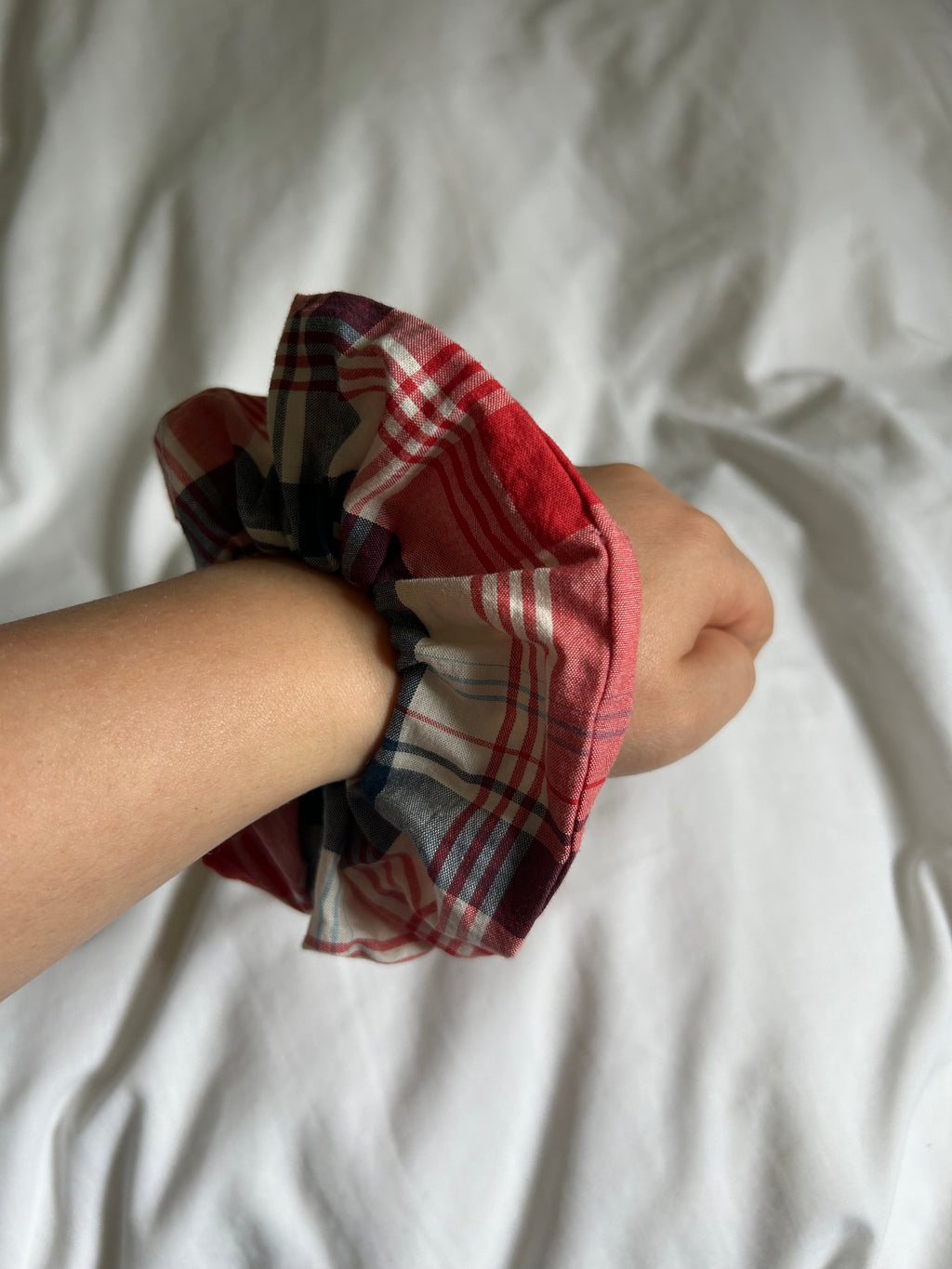 Red white and blue scrunchie