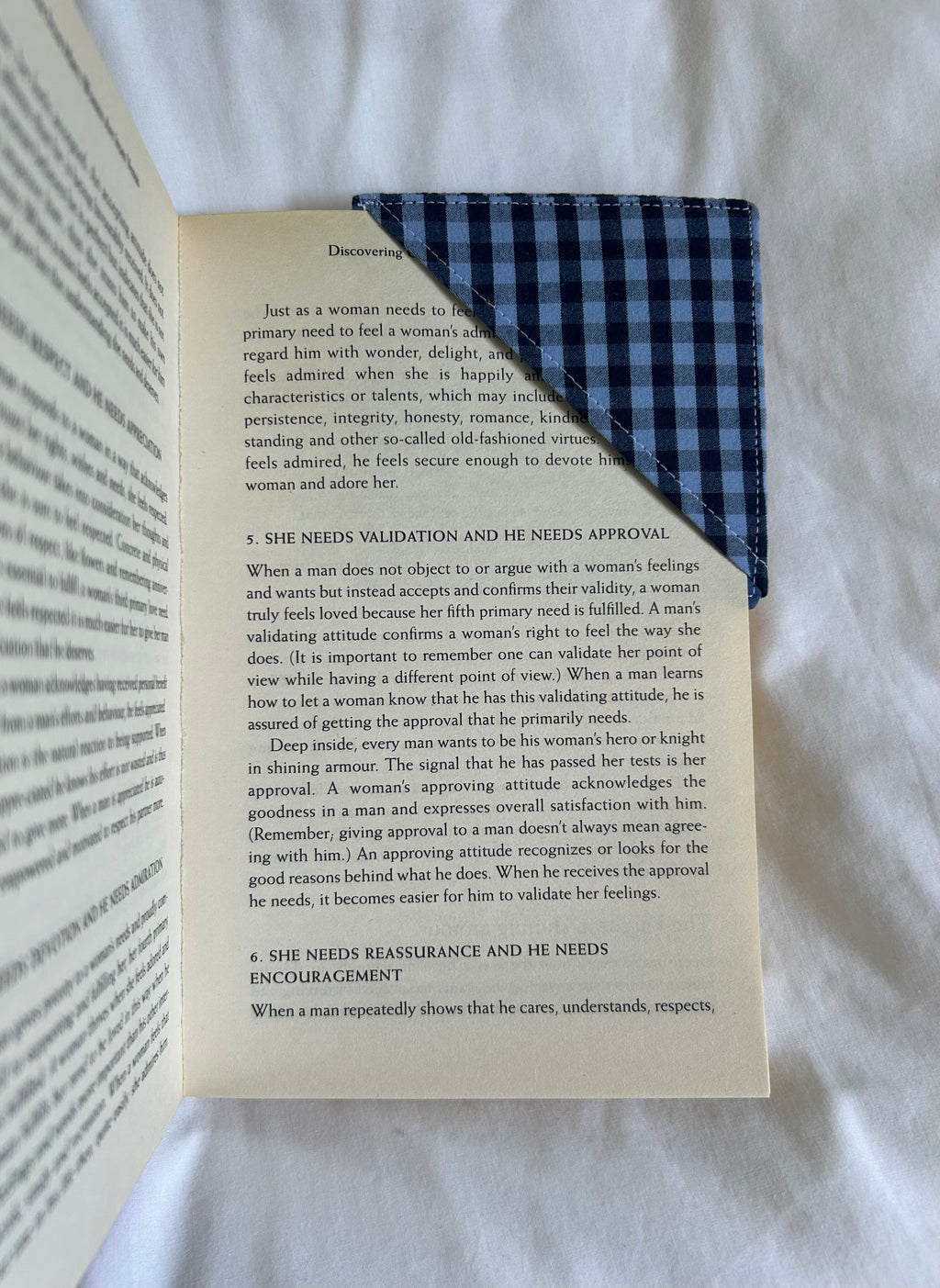 Blue corner bookmark