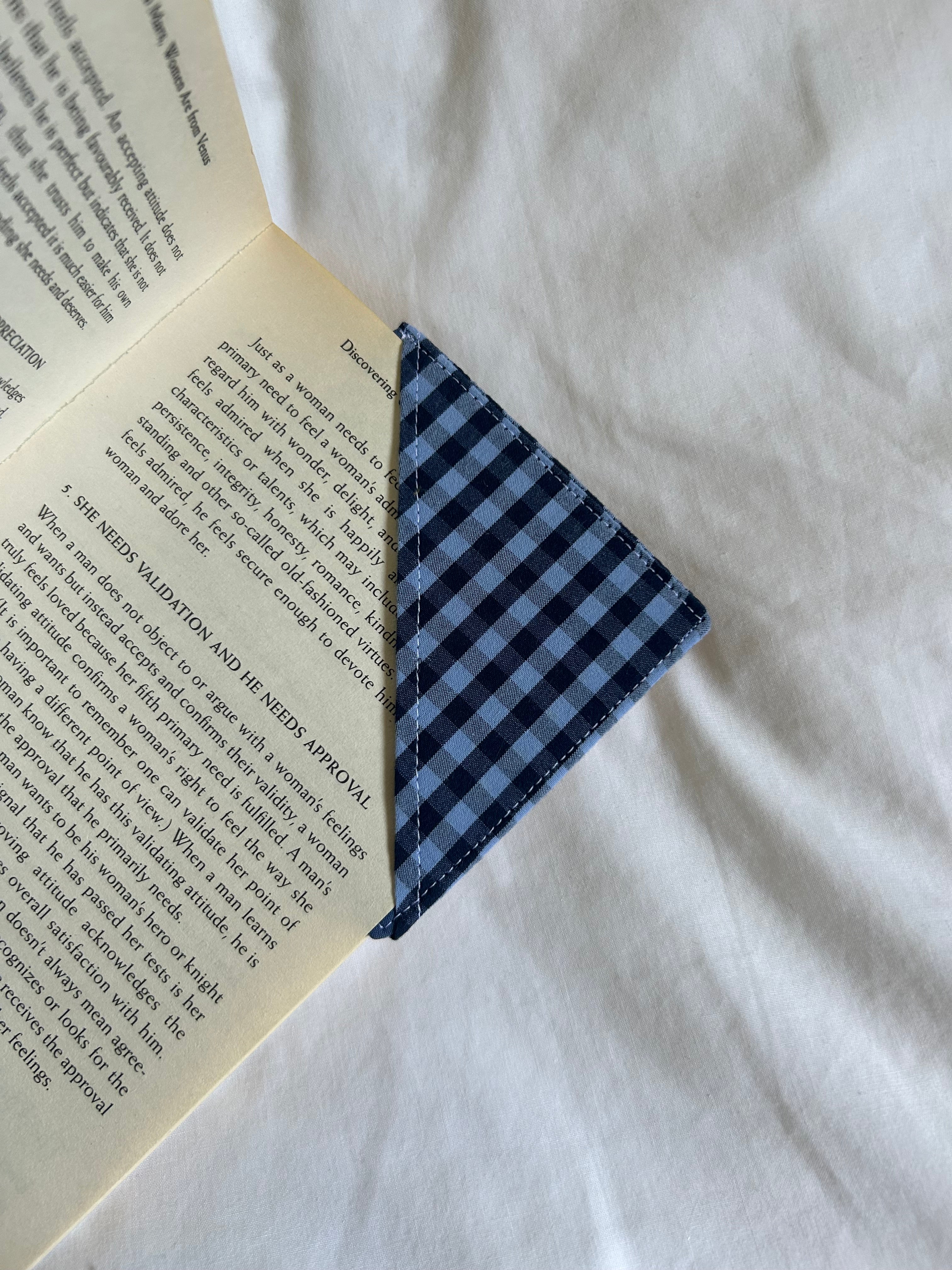 Blue corner bookmark