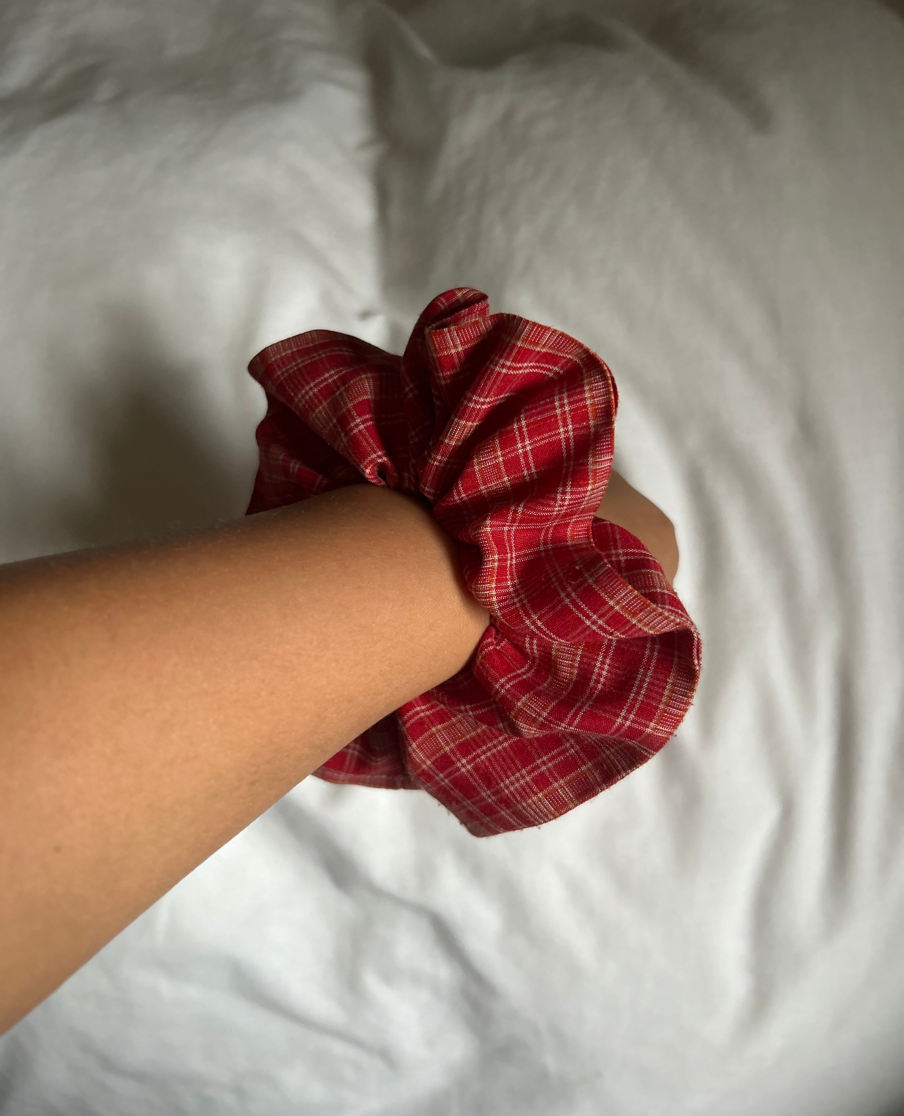 Red and gold scrunchie