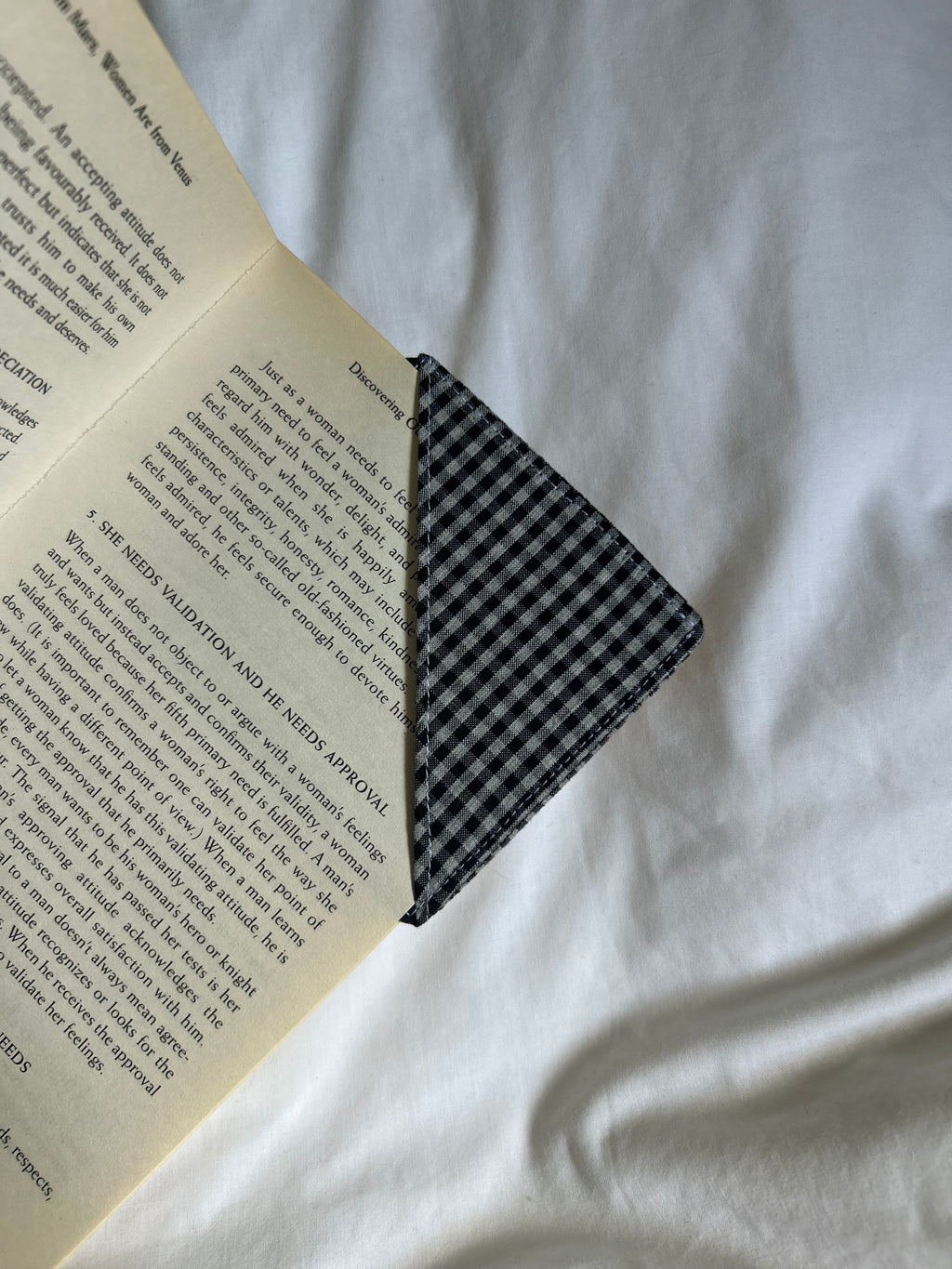 Black checkered corner bookmark