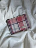 Pink and blue plaid coin purse