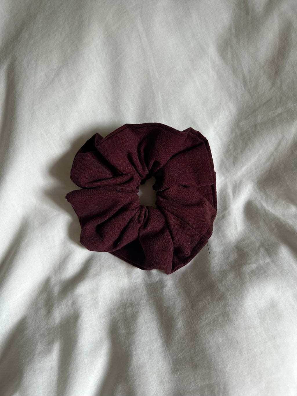 Plain dark red scrunchie