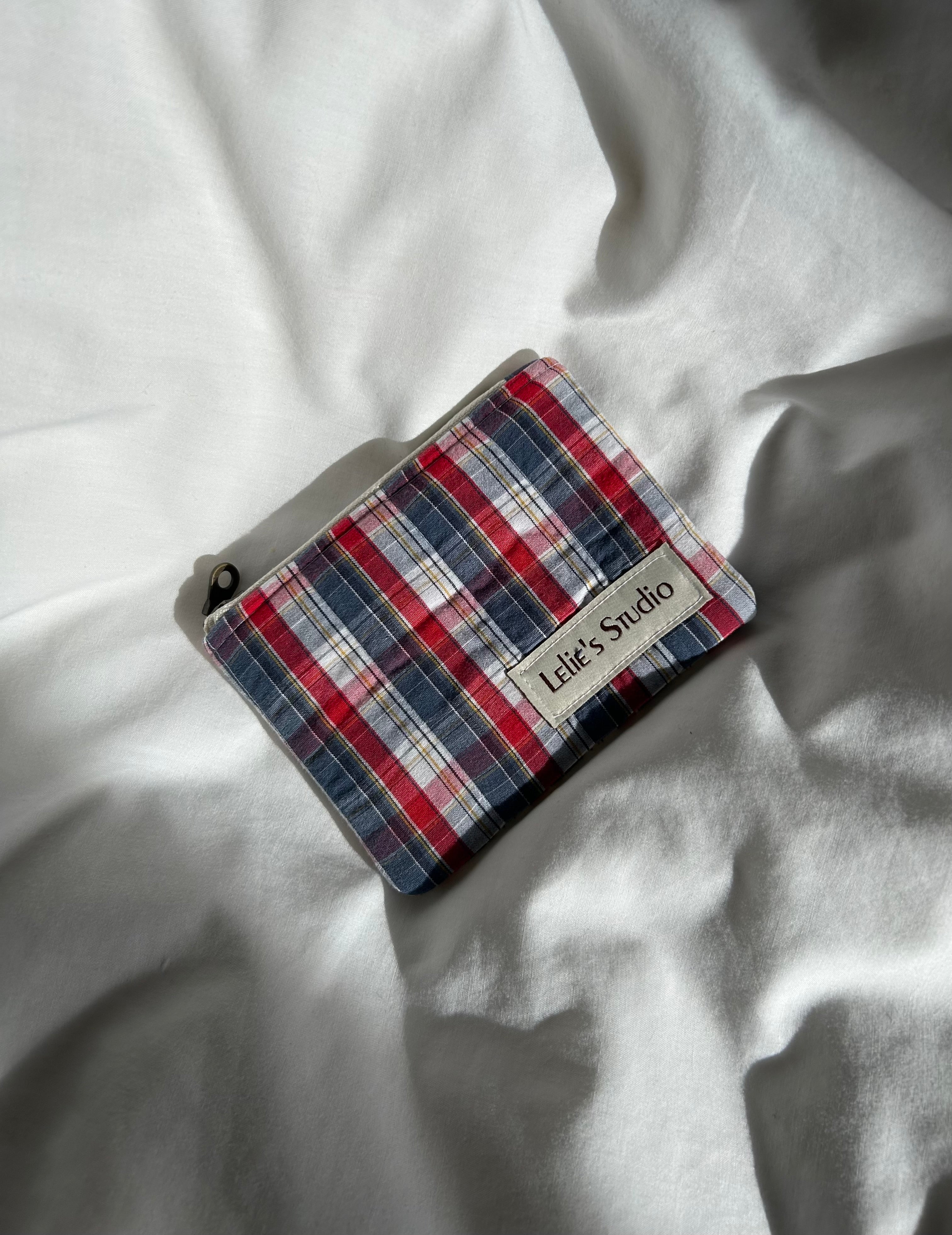 Red and blue plaid coin purse