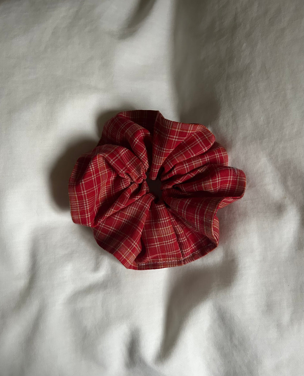 Red and gold scrunchie