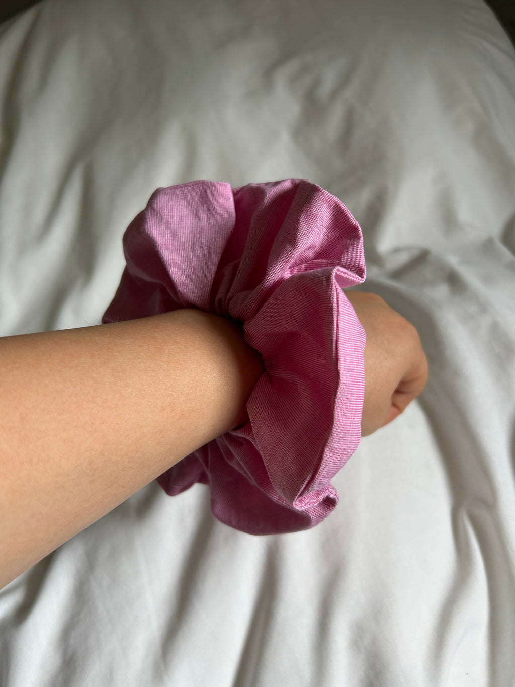 Plain pink scrunchie