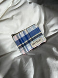 Blue and pink plaid coin purse