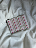 Pink striped coin purse