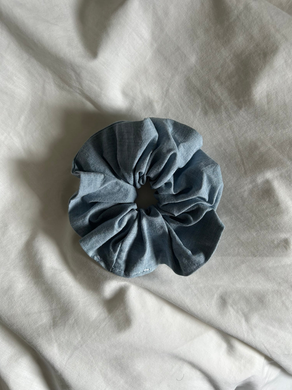 Plain blue scrunchie