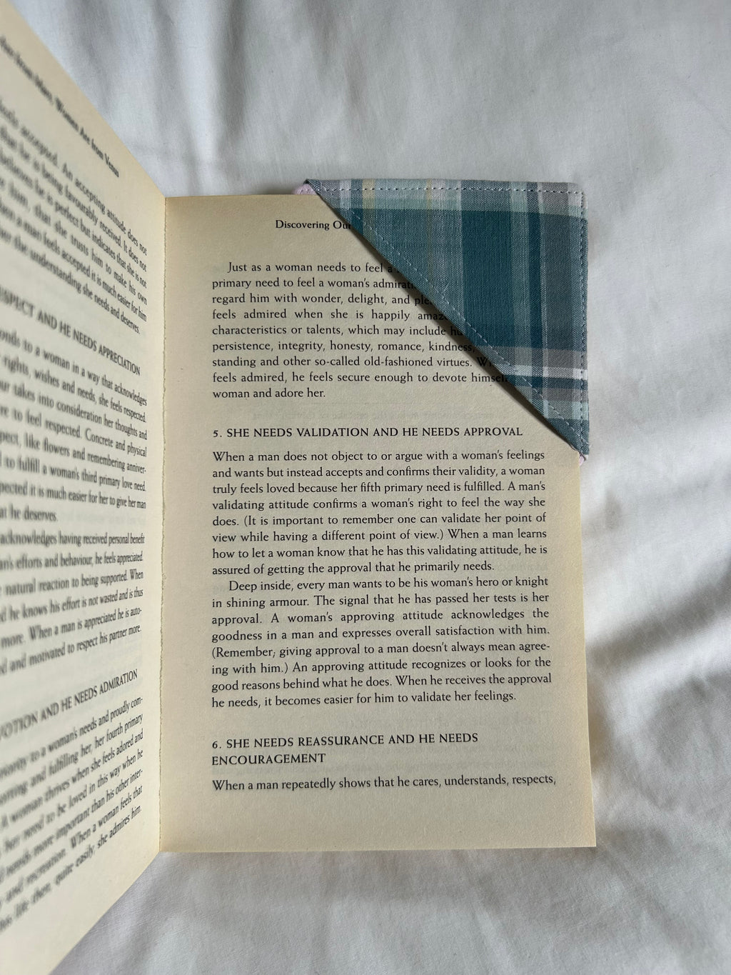 Turquoise corner bookmark