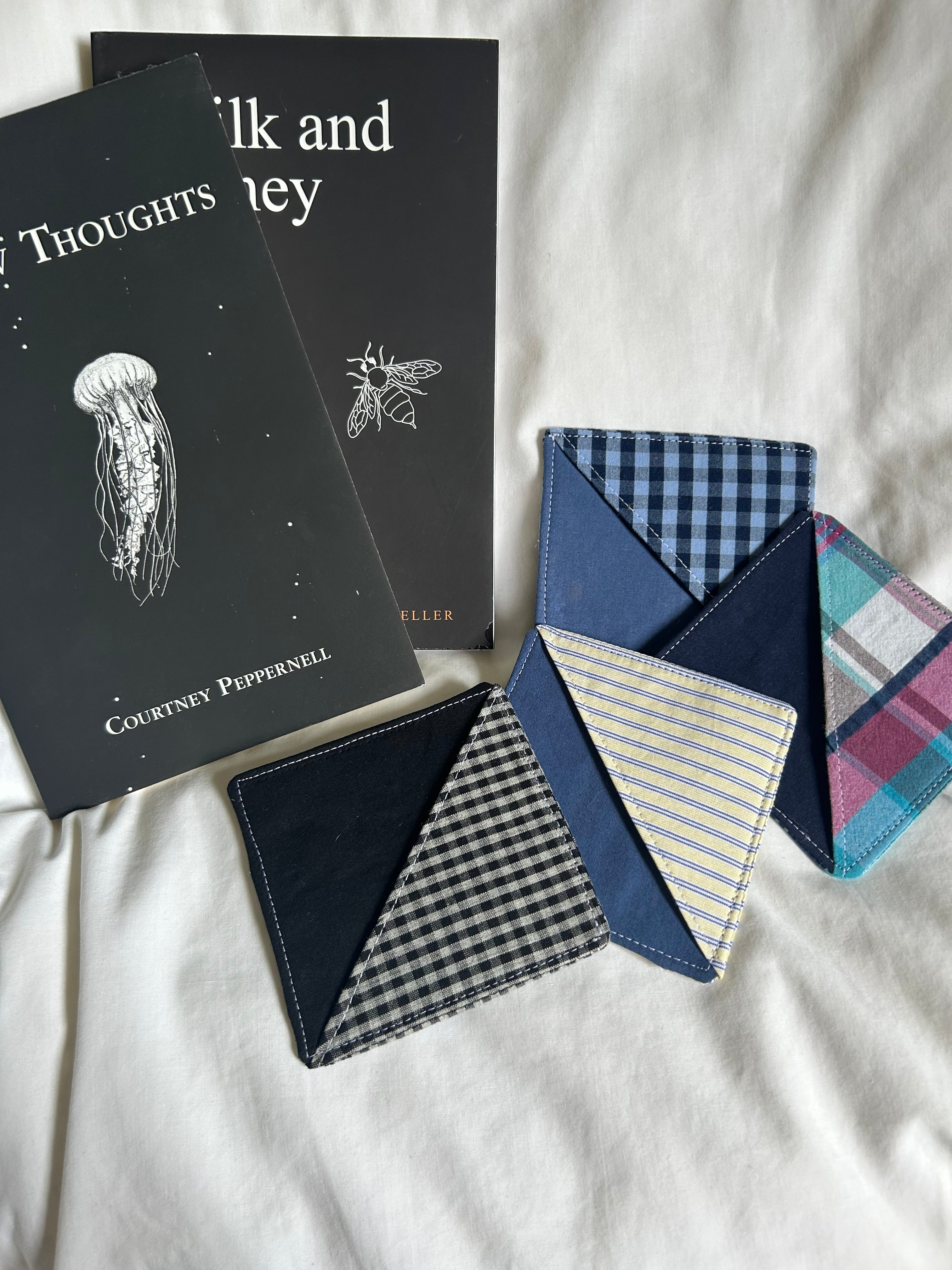 Black checkered corner bookmark