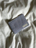 Blue and terracotta coin purse