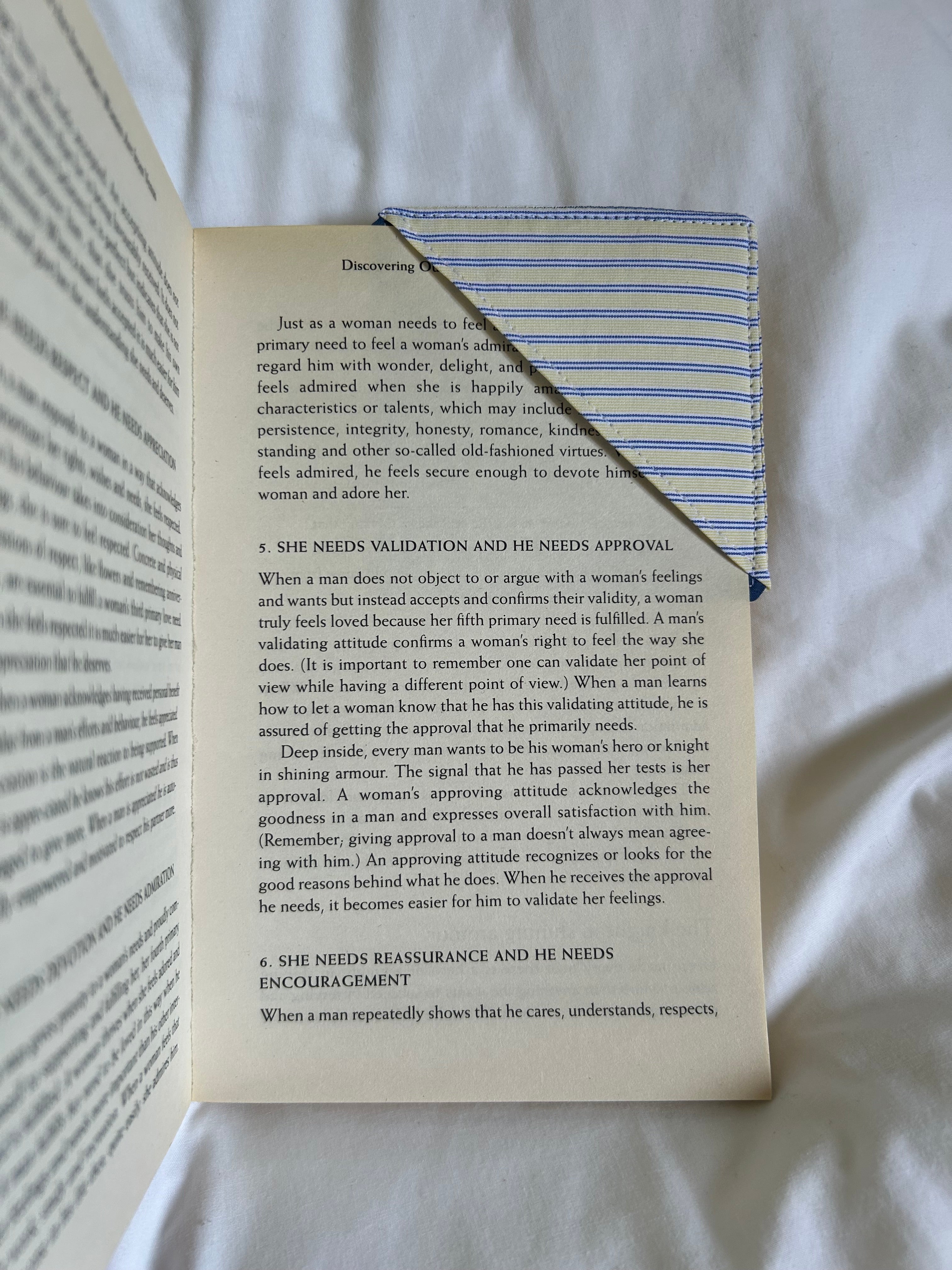 Yellow striped corner bookmark