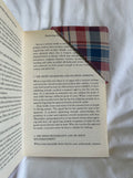 Red and blue plaid corner bookmark