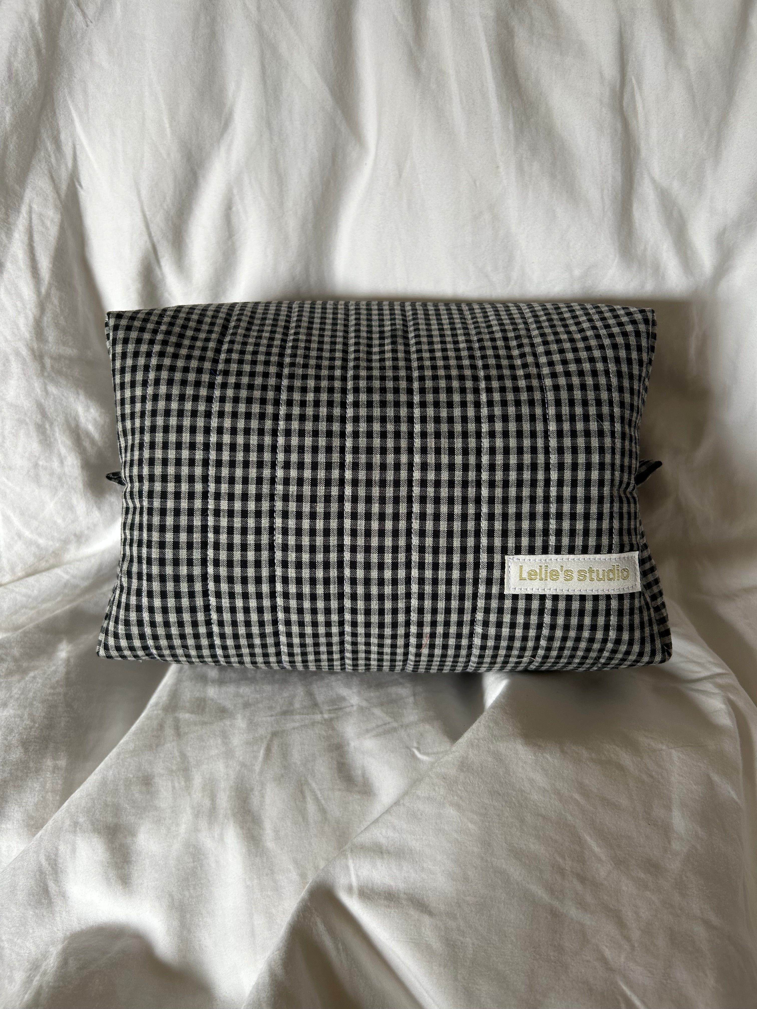 Black and grey makeup bag