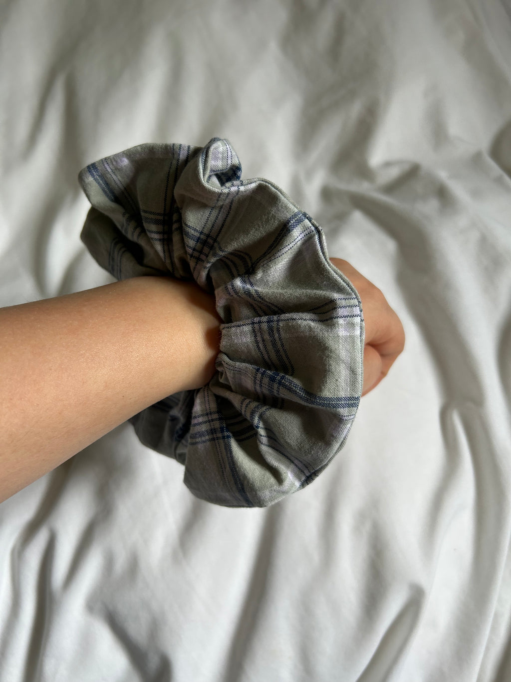 Green and blue scrunchie