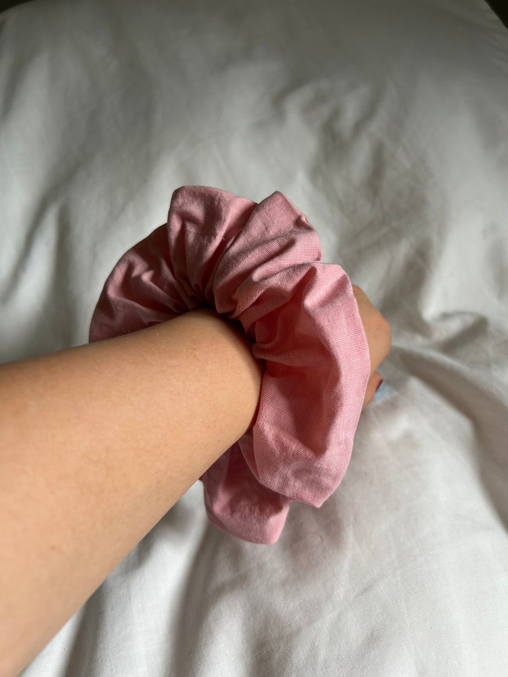 Plain Light pink scrunchie