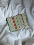 Green striped coin purse