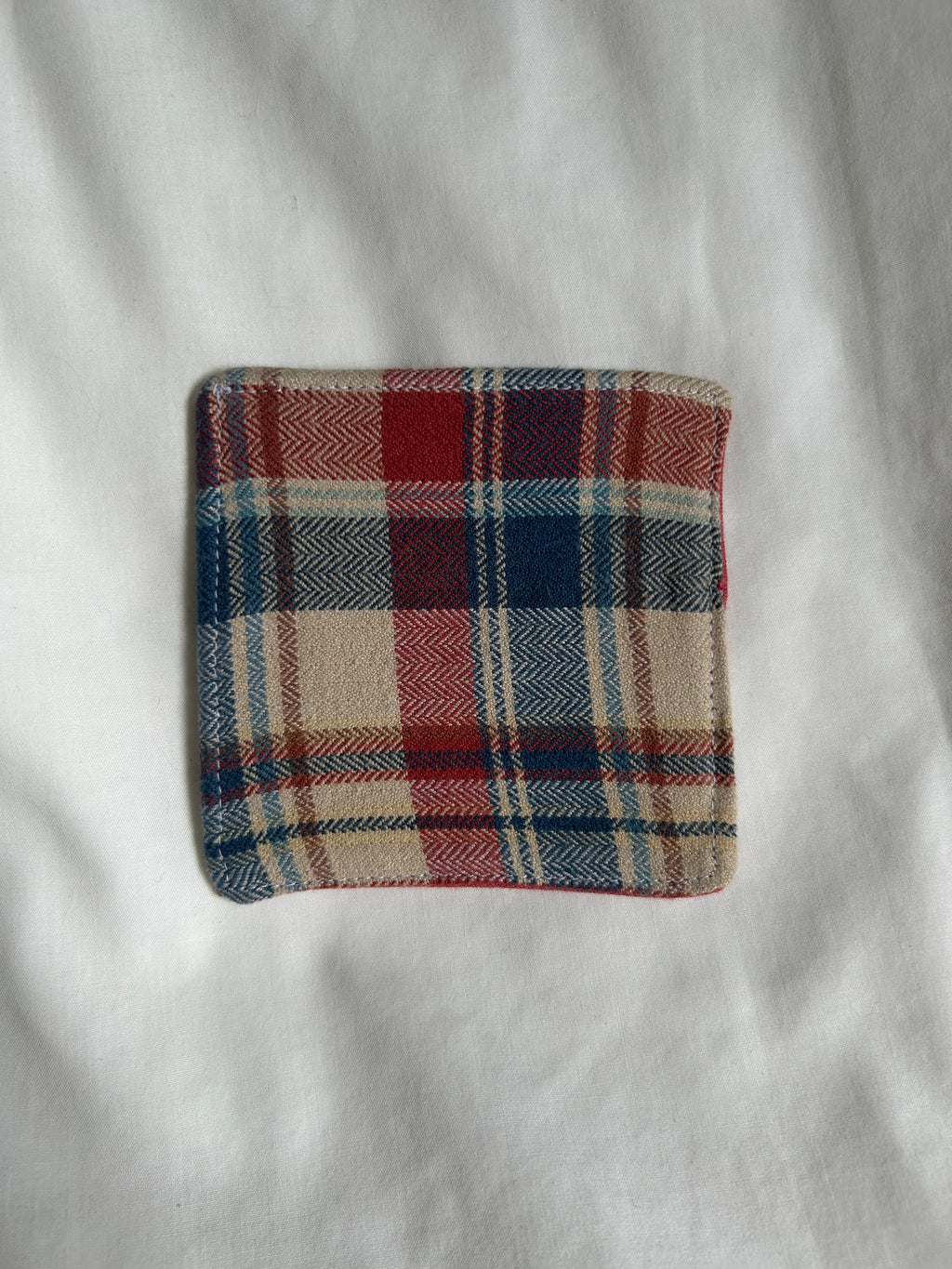Red and blue plaid corner bookmark