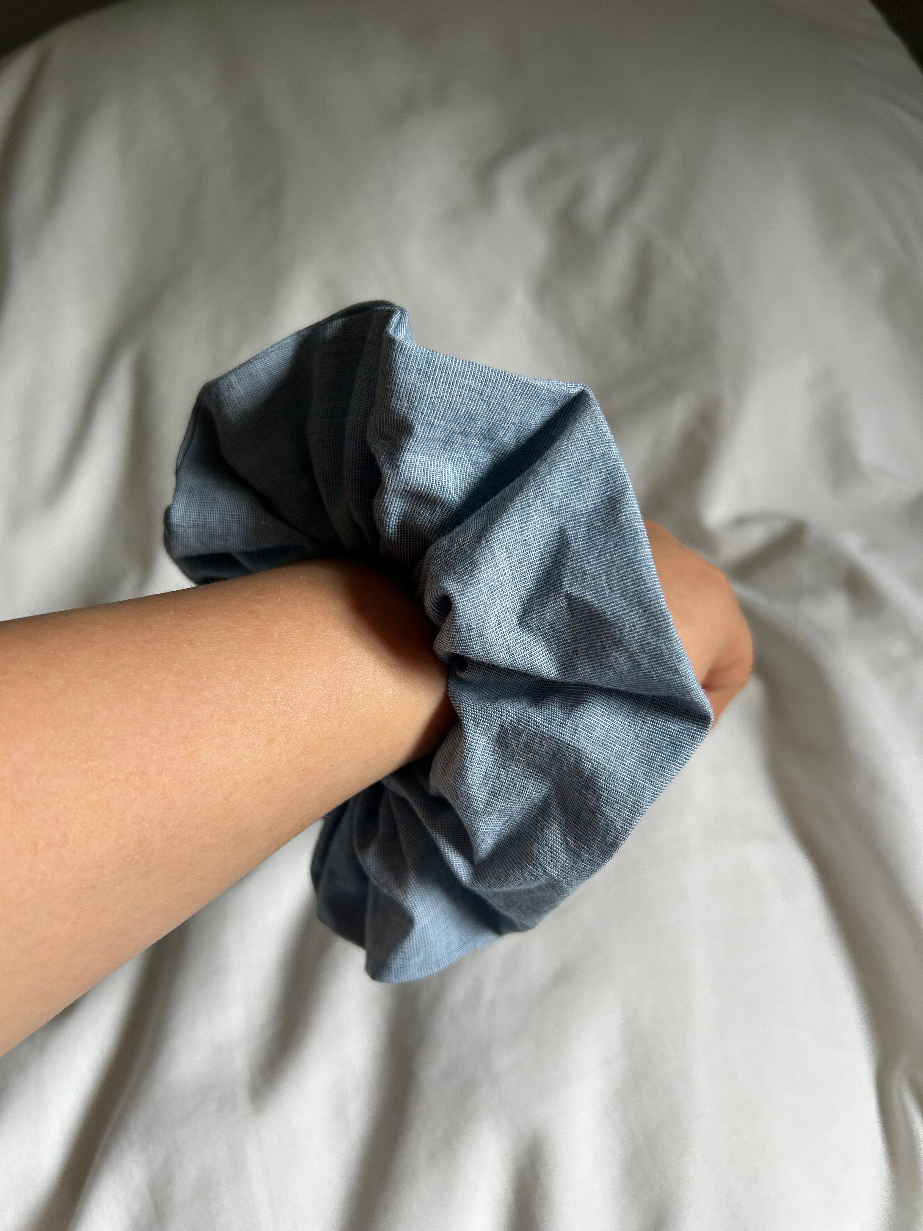 Plain blue scrunchie