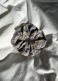 Blue and yellow plaid scrunchie