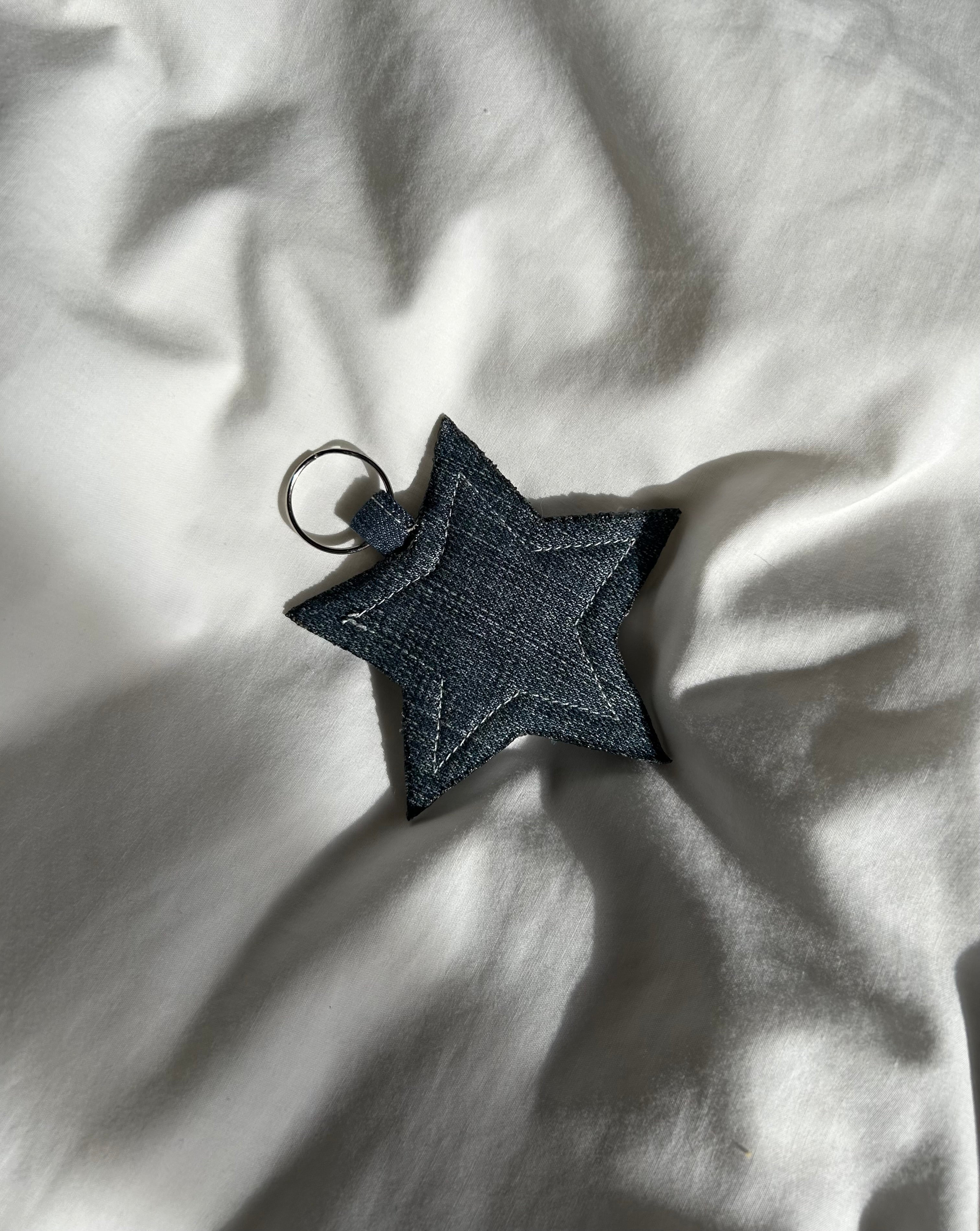 Vintage denim keyring