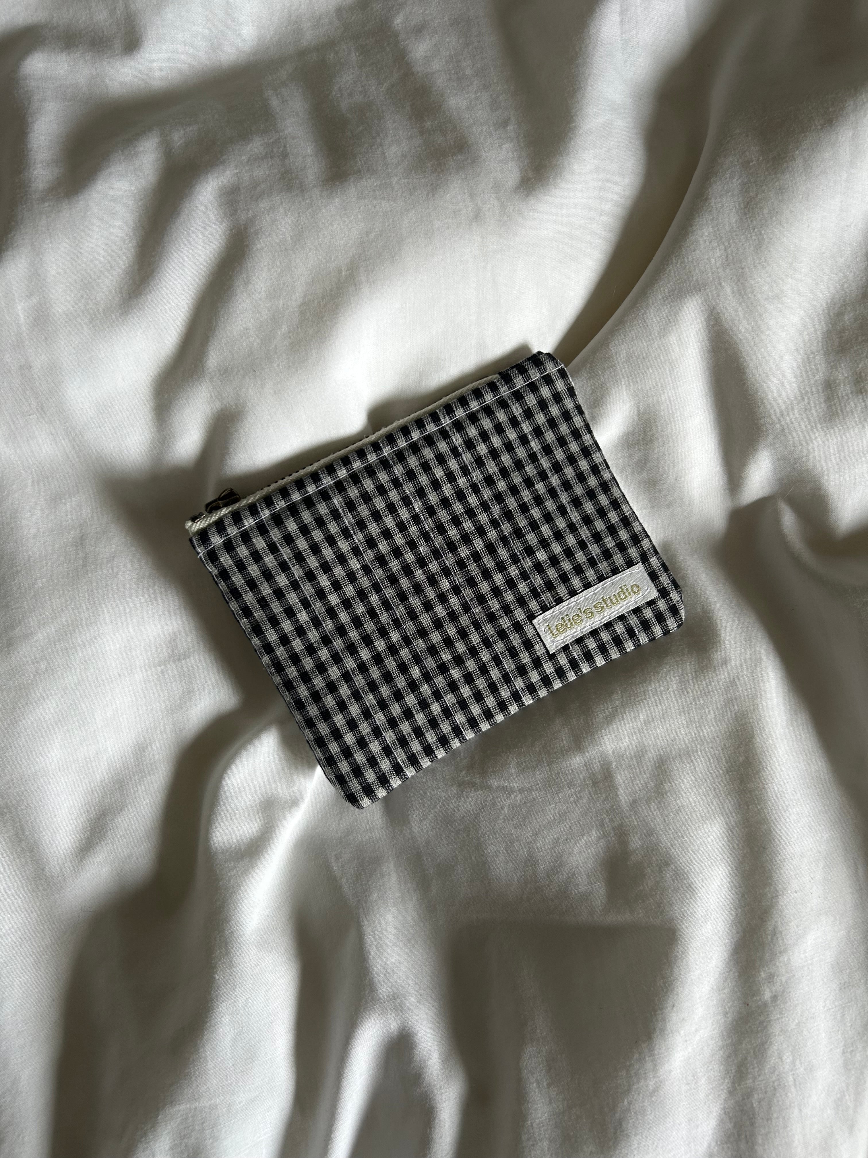 Black and white checkered coin purse