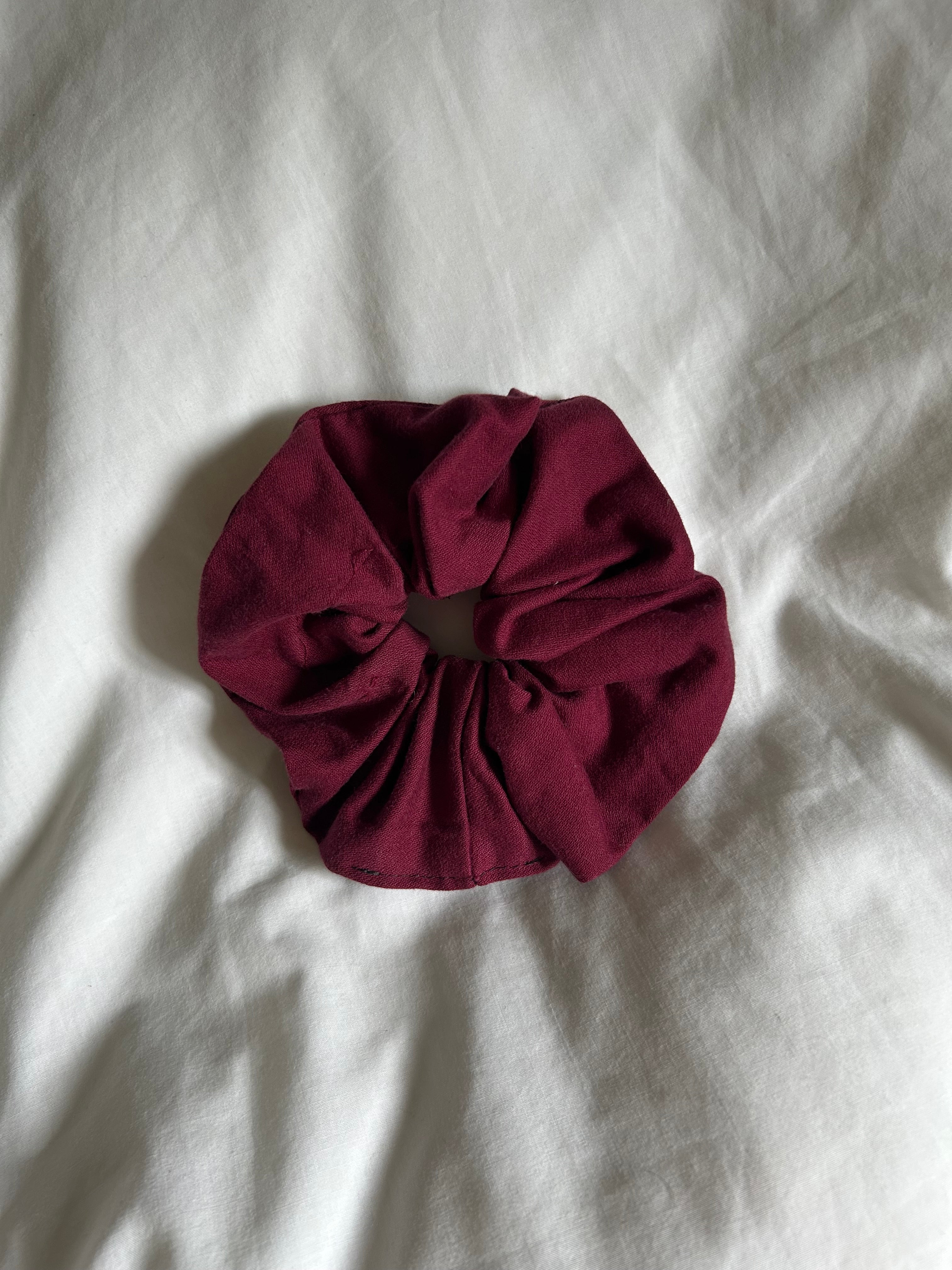 Plain red scrunchie