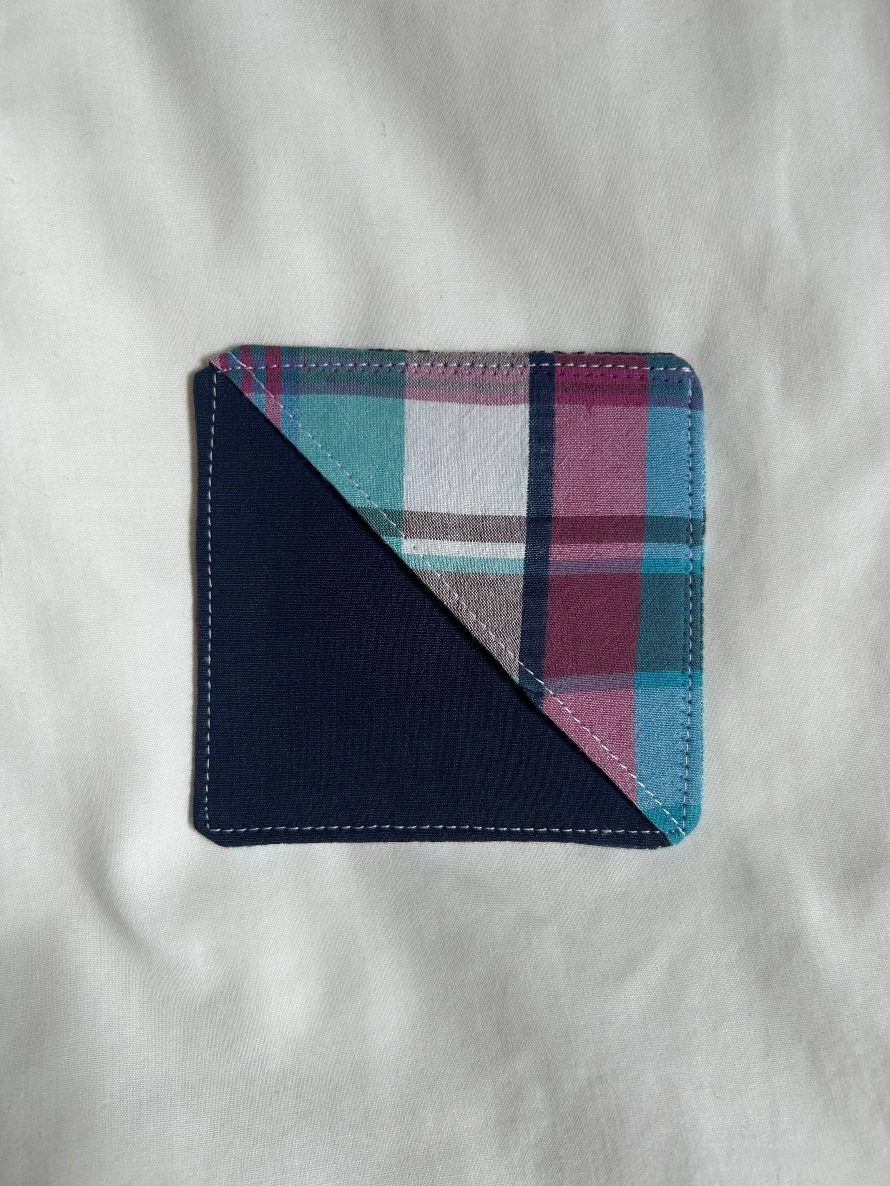 Blue and pink corner bookmark