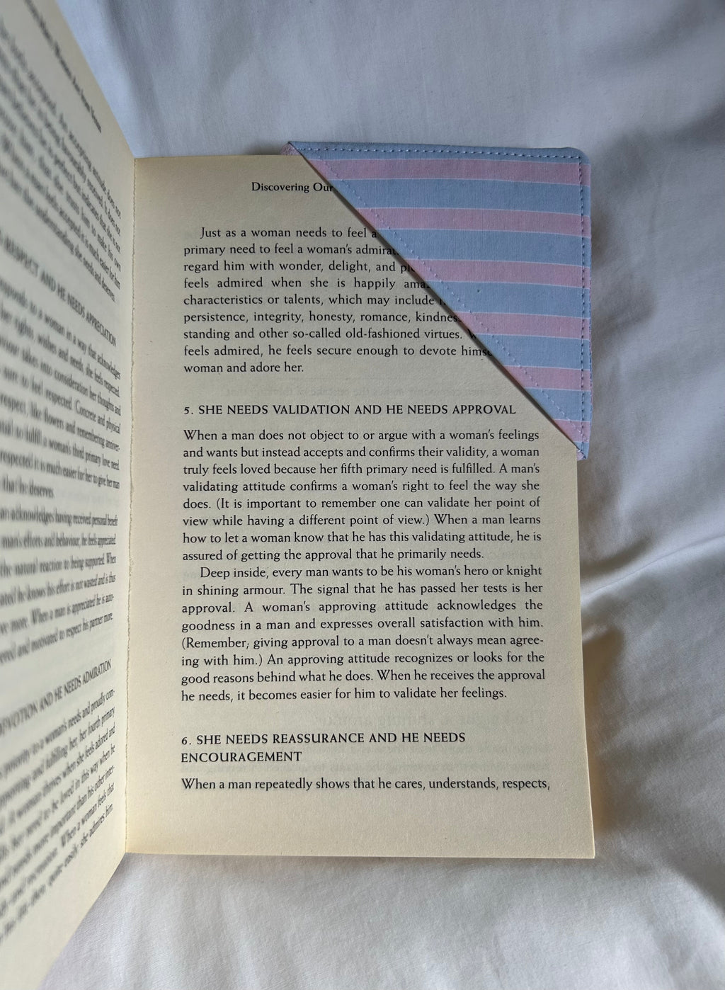 Pink and blue corner bookmark