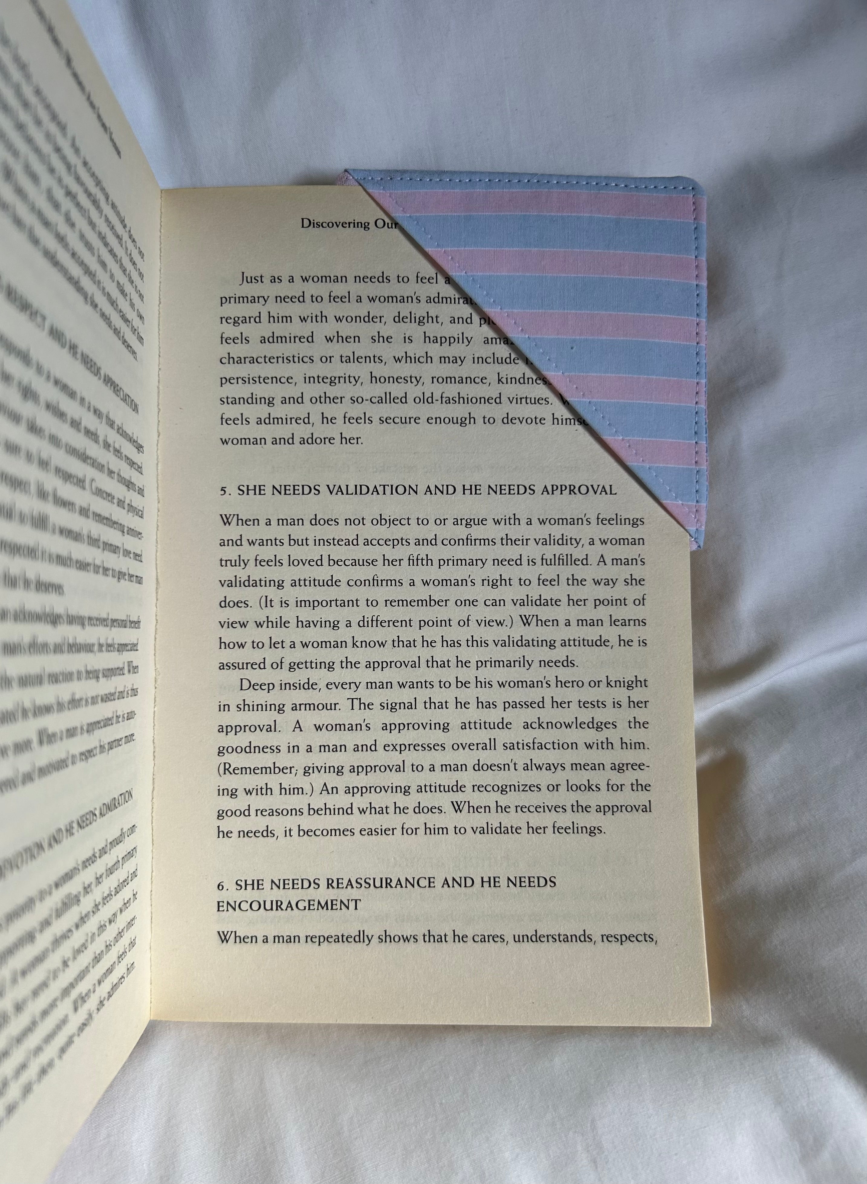 Pink and blue corner bookmark