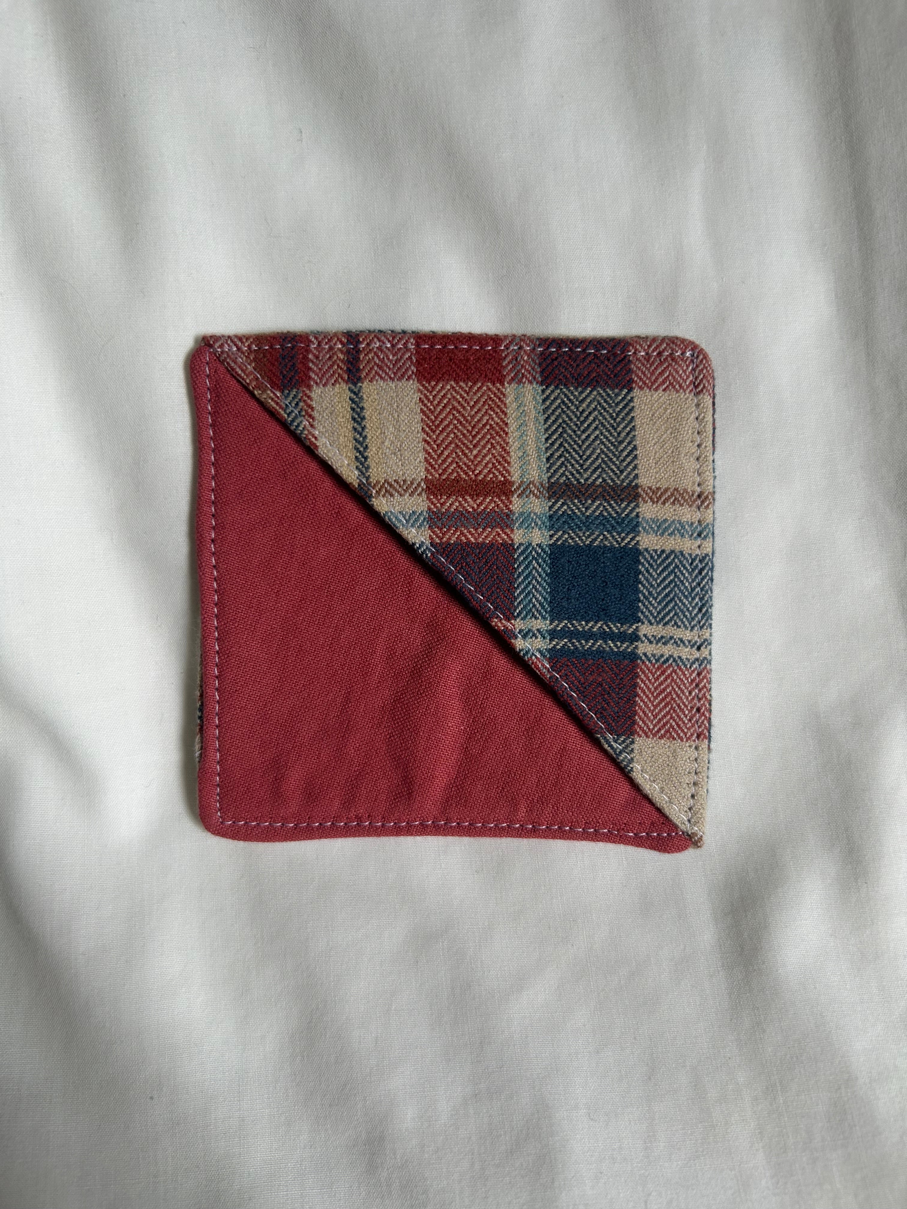 Red and blue plaid corner bookmark