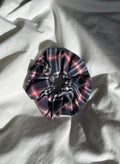 Blue, white and red plaid scrunchie