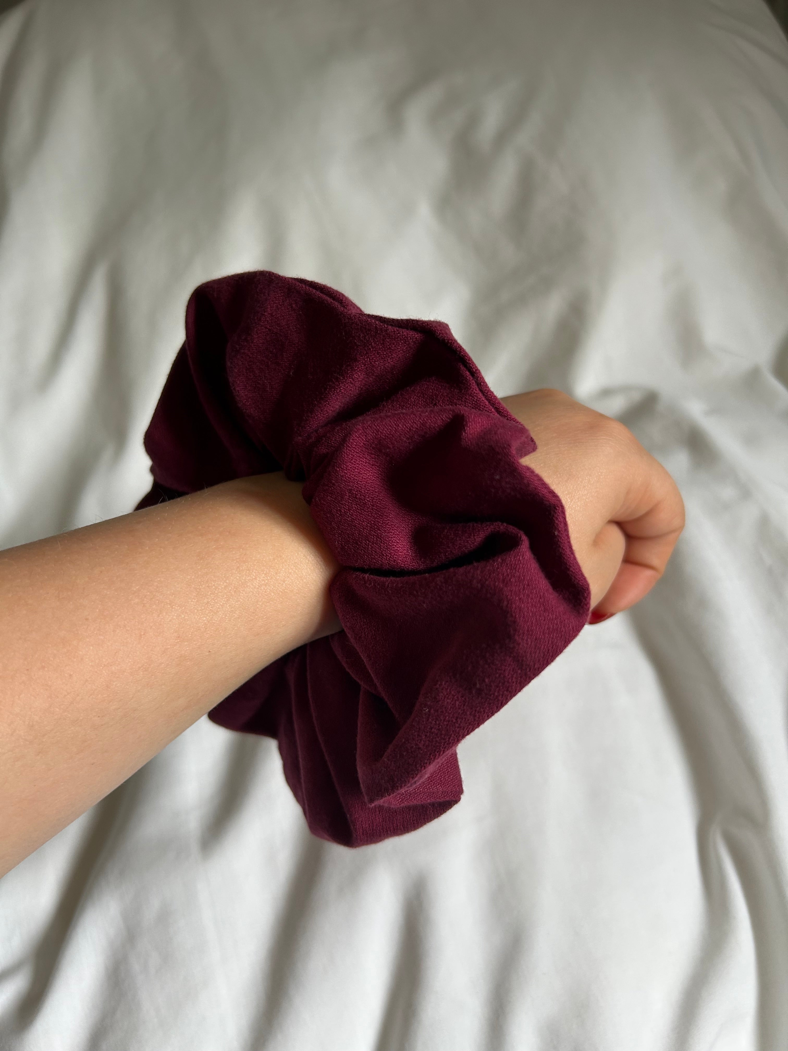Plain red scrunchie