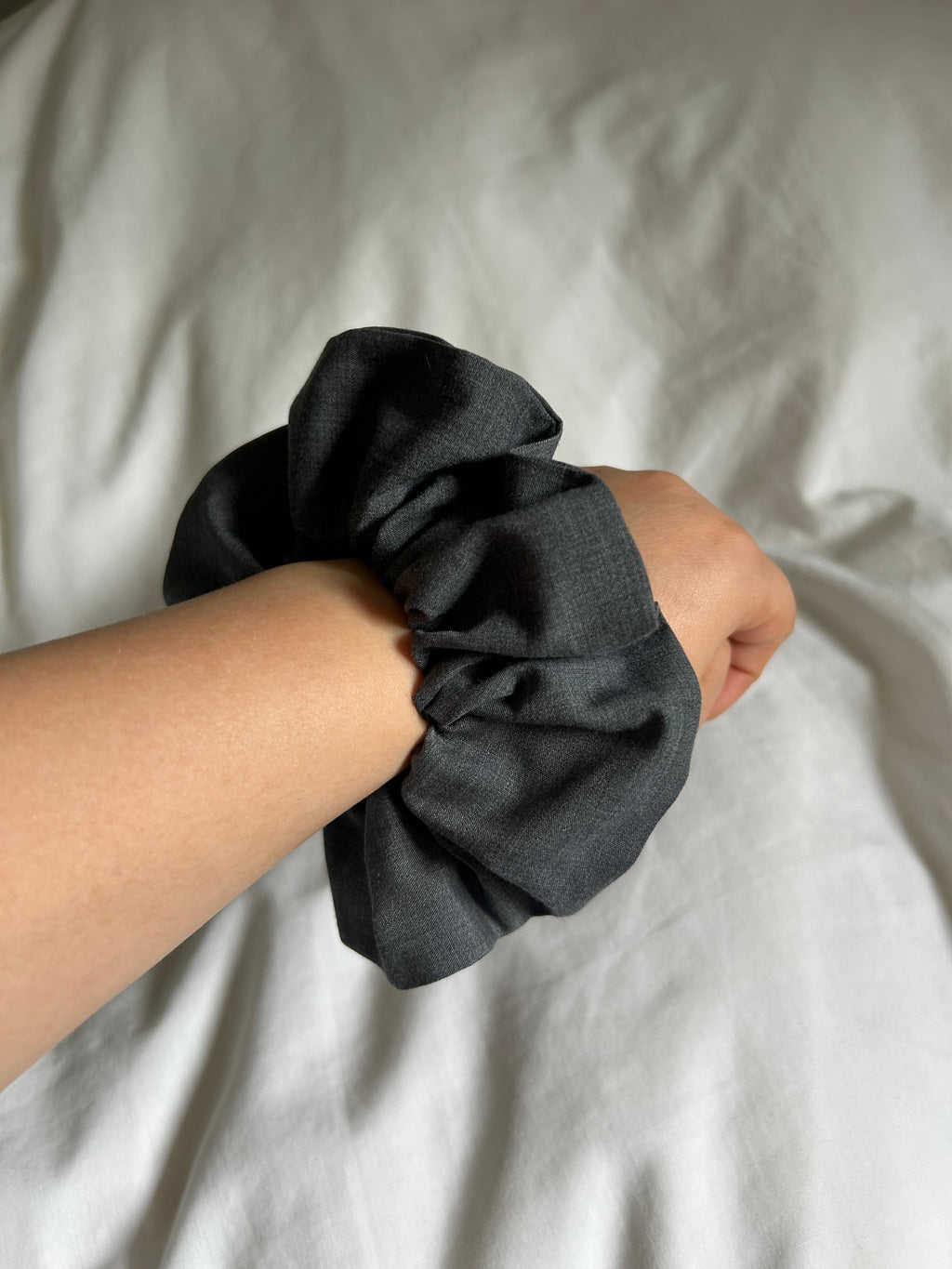 Plain grey scrunchie
