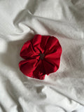 Plain bright red scrunchie