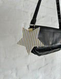 Yellow and blue striped star keyring