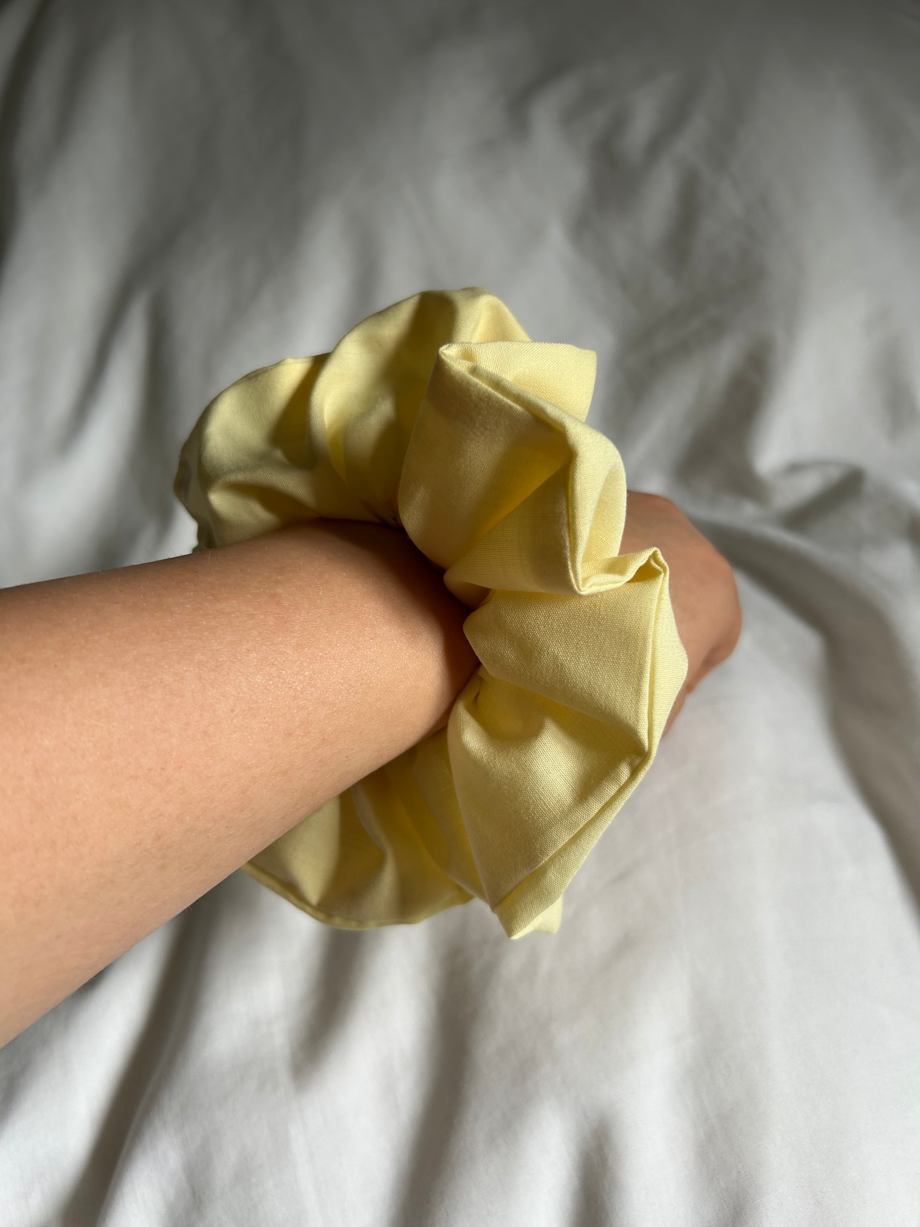 Plain yellow scrunchie